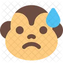 Monkey Sad With Sweat Icon