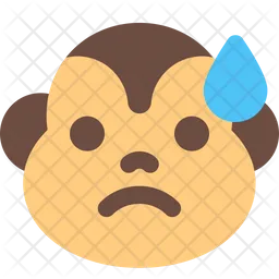 Monkey Sad With Sweat Emoji Icon
