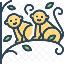Monkey Set On Tree Icon