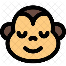 Monkey Smiling Closed Eyes Emoji Icon