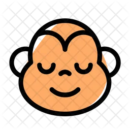 Monkey Smiling Closed Eyes Emoji Icon