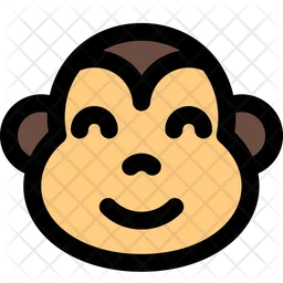 Monkey Smiling Eyes Emoji Icon
