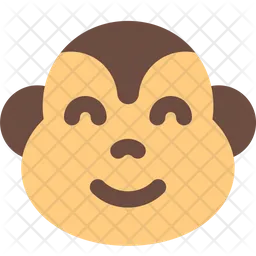 Monkey Smiling Eyes Emoji Icon