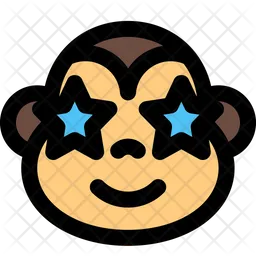 Monkey Star Struck Emoji Icon