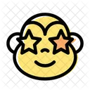 Monkey Star Struck Icon