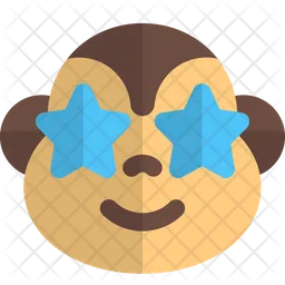 Monkey Star Struck Emoji Icon