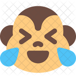 Monkey Tears Of Joy Emoji Icon - Download in Flat Style