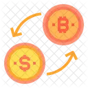 Echange Argent Bitcoin Crypto Monnaie Echange Dargent Piece Dun Dollar Icône