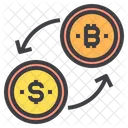 Echange Argent Bitcoin Crypto Monnaie Echange Dargent Piece Dun Dollar Icône