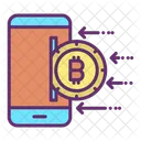 Bitcoin Mobile En Ligne Argent Numerique Crypto Icône