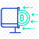 Ordinateur Bitcoin Argent Numerique Ordinateur Icône