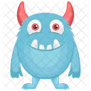 Oni Blau Cartoon Teufel Symbol