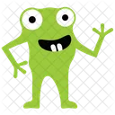 Cartoon Monster Frog Alien Halloween Monster Icon