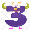 Monster Three Number  Icon