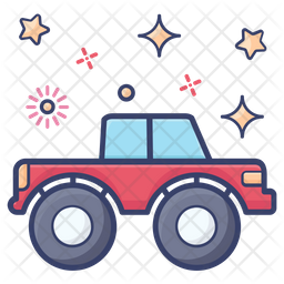 Free Outline Monster Truck Svg SVG PNG EPS DXF File