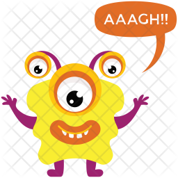 Monster with Multiple Eyes Icon  Download in Flat Style
