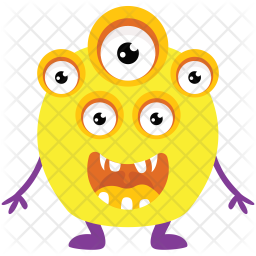 Monster with Multiple Eyes Icon  Download in Flat Style