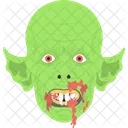 Monster Gesicht Gruselig Symbol