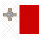 Mont Malte Drapeaux Iso Icône