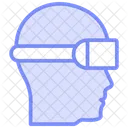 Icono De Linea Duotono Montado En La Cabeza Icono