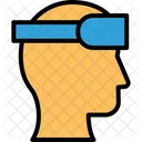 Montado Pantalla Montada En La Cabeza Dispositivo Montado En La Cabeza Icono