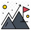 Montana De Exito Bandera De Exito Meta De Exito Icono