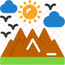 Montanha Pico Cume Ícone
