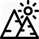 Montanhas Sol Ensolarado Ícone