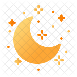 Ramadhan Orange Icon With Moon