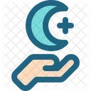 Ramadan Hand Crescent Icon