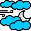 Moon And Clouds Night Sky With Clouds Cloud Covered Moon Icon