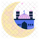 Moon And Mosque Mosque Architecture Icon
