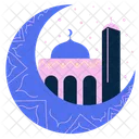 Moon And Mosque Mosque Architecture Icon