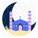 Moon And Mosque Mosque Architecture Icon