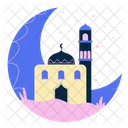 Moon And Mosque Mosque Architecture Icon