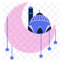 Moon And Mosque Mosque Architecture Icon