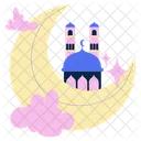 Moon And Mosque Mosque Architecture Icon