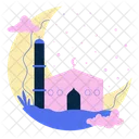 Moon And Mosque Mosque Architecture Icon