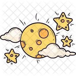 Moon and Stars  Icon