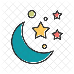 Moon and stars  Icon