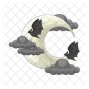 Moon Bat Bat Scary Icon