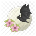 Moon Bat Bat Moon Halloween Icon