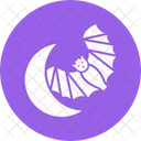 Moon Bat Bat Halloween Icon