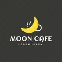 Moon Cafe Hot Coffee Cafe Logomark Icon
