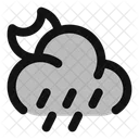 Moon Cloud Angled Rain Icon