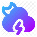 Moon Cloud Angled Zap Icon