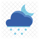 Moon Drizzling Weather Cloud Icon