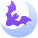 Moon Bat Halloween Icon