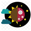 Scenery Icon Set Moon Night 아이콘