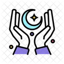 Moon In Hand Eid Hands Icon